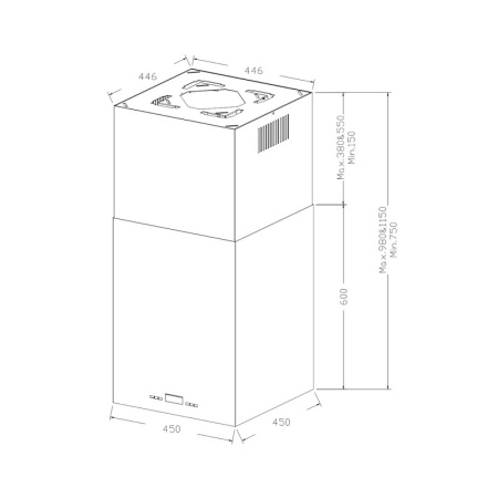 картинка Островная вытяжка KHA 45970 N Cube от магазина SEFI