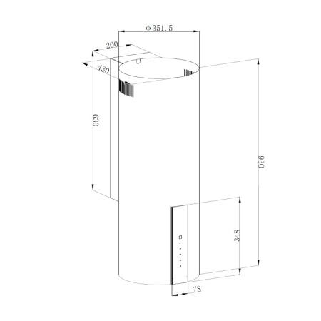 картинка Цилиндрическая вытяжка Korting KHC 35969 DW Cylinder от магазина SEFI