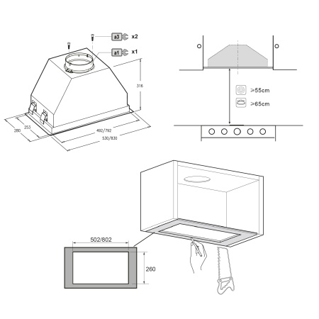 картинка Полновстраиваемая вытяжка KHI 60945 DGN от магазина SEFI