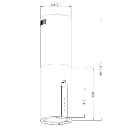 картинка Островная вытяжка Korting KHA 35808 DN Cylinder от магазина SEFI